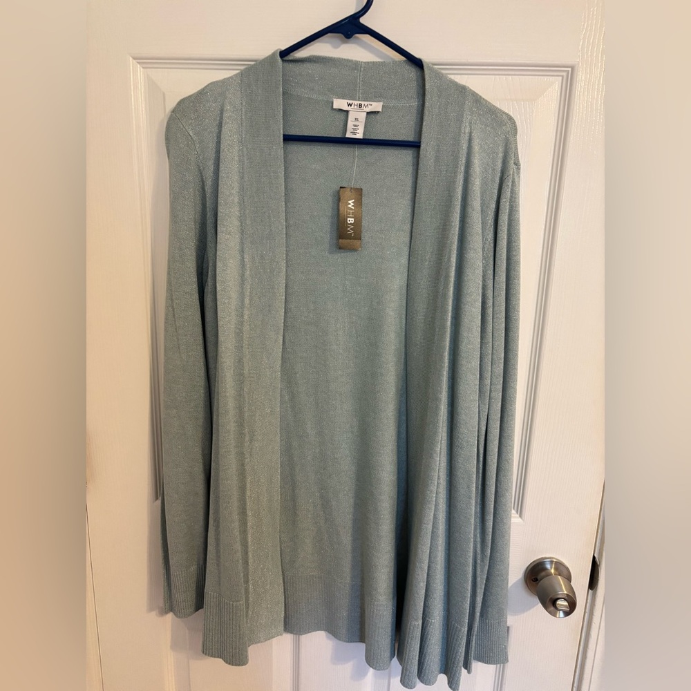 Brand New White House Black Market Women's Light Blue Open Front Cardigan - XL